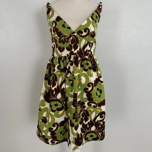 Green, gold, and brown Milly of New York Mini Dress Size 6